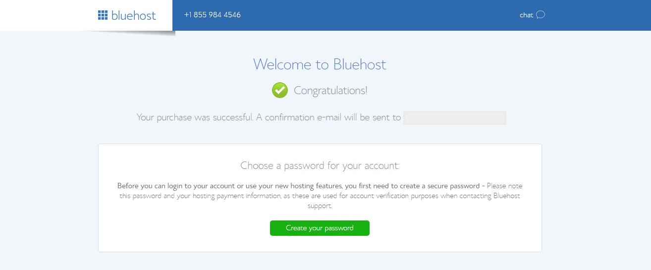 Bluehost Confirmation