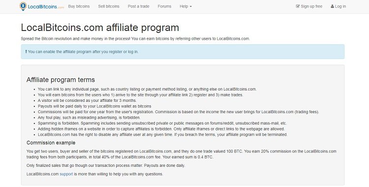 LocalBitcoins Affiliate Program