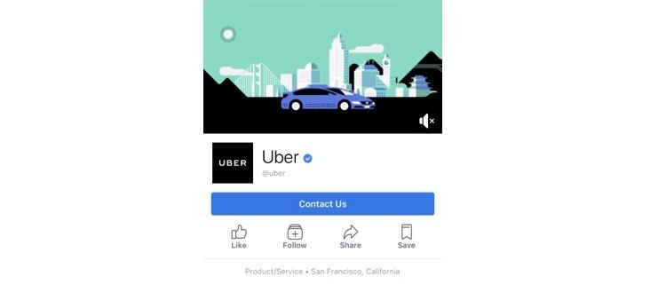 Uber FB Page on Mobile