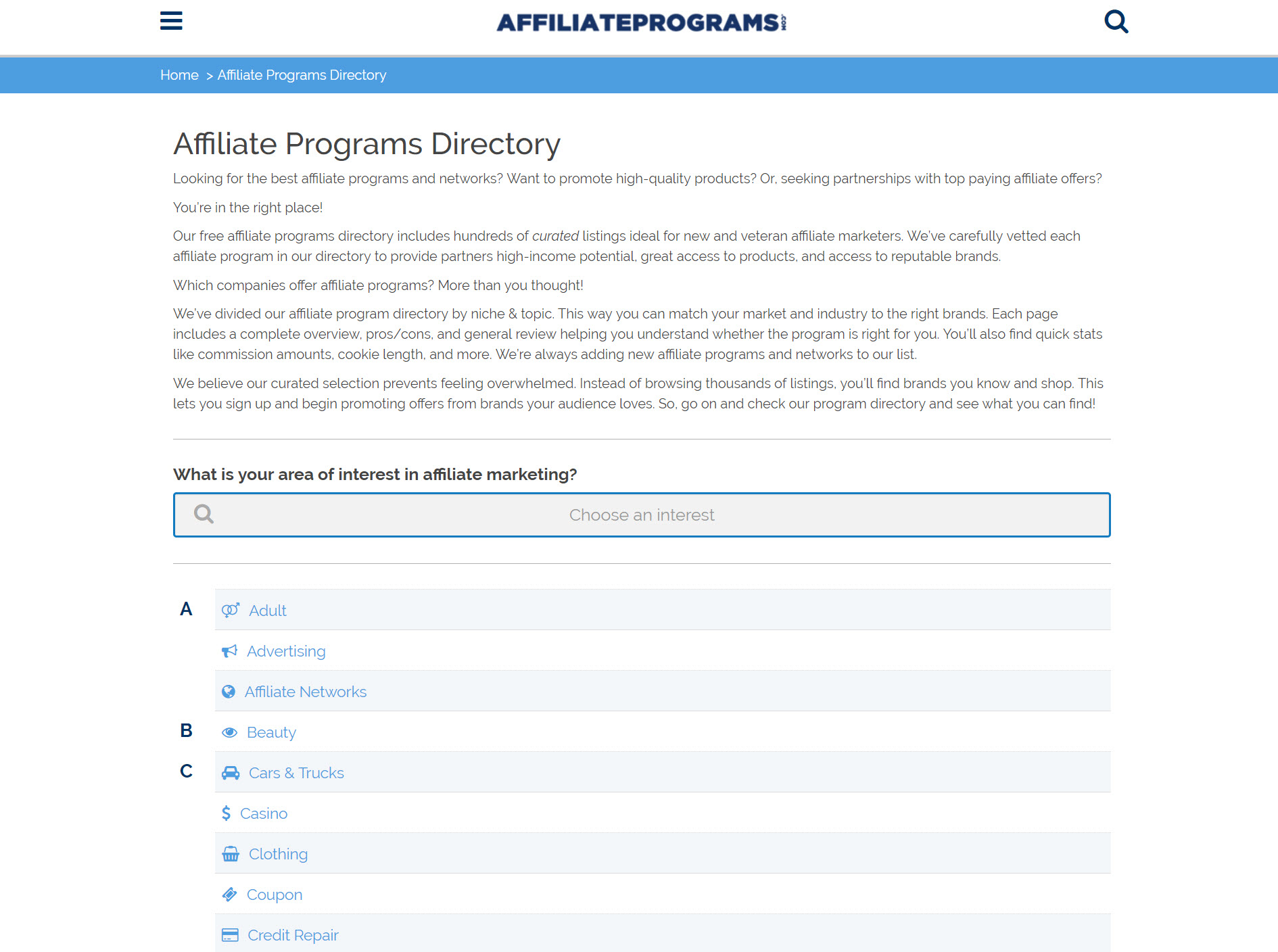 Affiliate Program Directory