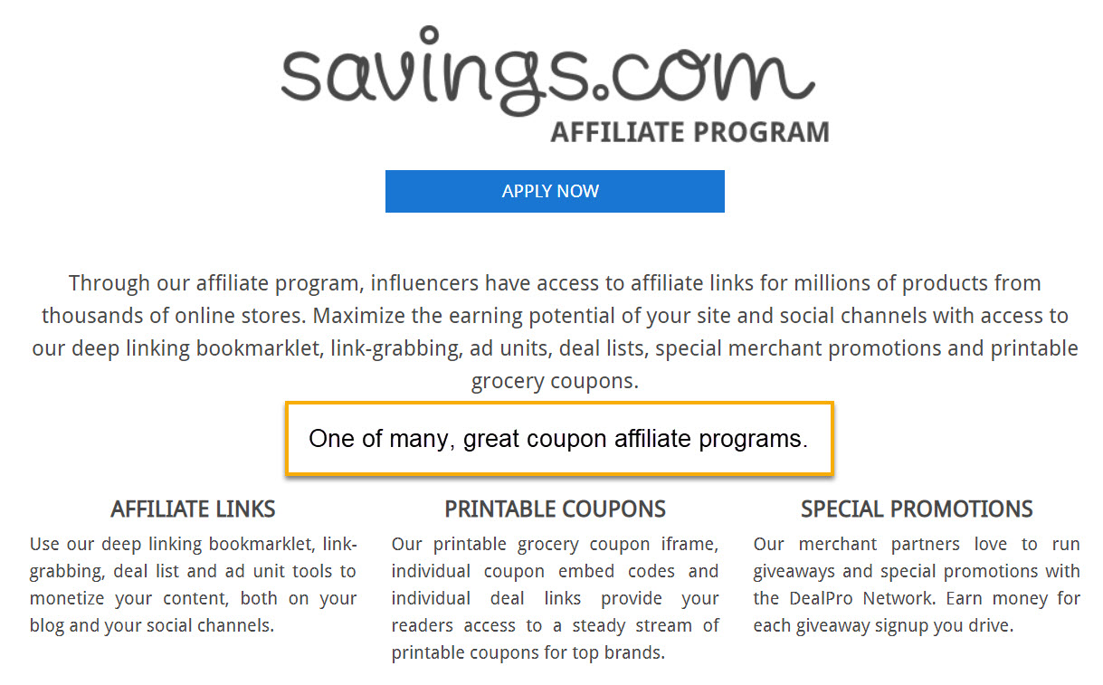 coupon affiliate programs